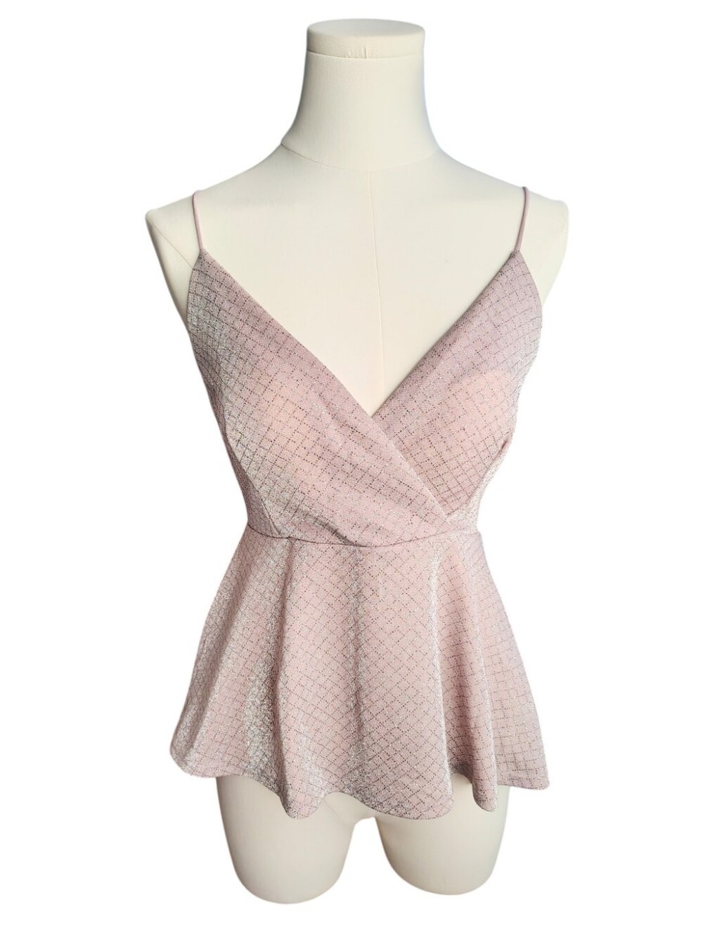 Chocolate Ice Lavender Pink Metallic Sparkly Camisole Party Top Size Medium